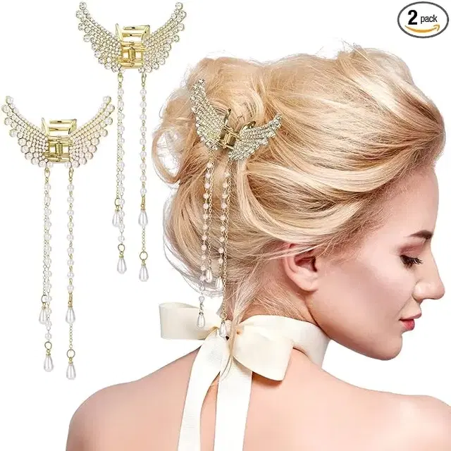 Butterfly Hair Clips for Women & Girls,Multicolour, Pack of 2