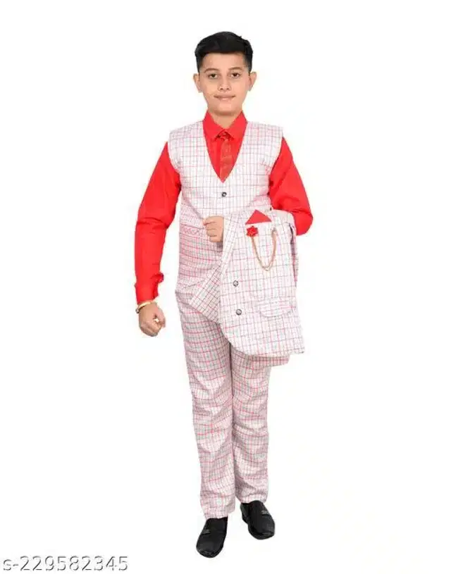 5 Pcs Coat Pant Set for Boys (Multicolor, 4-5 Years)