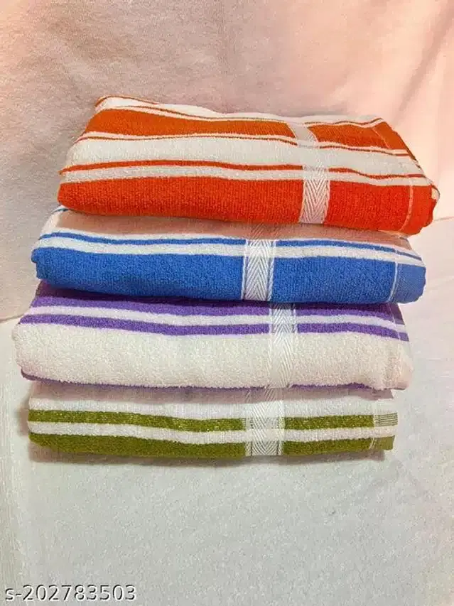 Polyester Bath Towels, Multicolor, 30x60 cm, Pack of 4