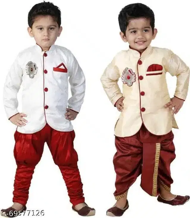 Sherwanis for Boys, Pack of 2 (Multicolor, 1-2 Years)