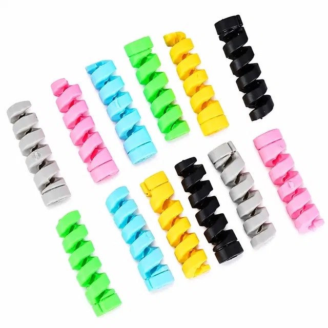 12 Pieces Mobile Charging Cable & Earphones Wire Protector Cable Protector, Multi Color