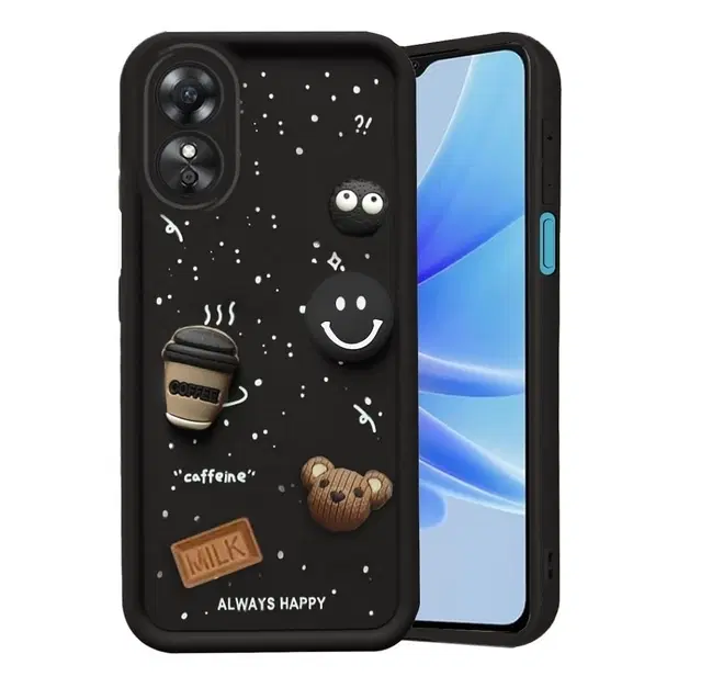 Silicone Mobile Back Cover for Oppo A78 4G, Black