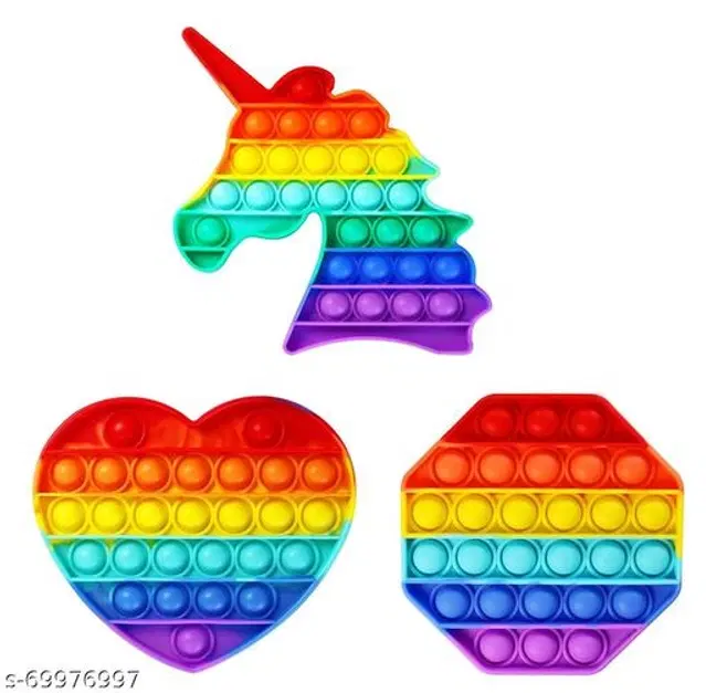 Silicone Fidget Toys for Kids, Multicolor, Pack of 3