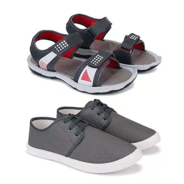 Combo of Sandals & Casual Shoes for Men, Pack of 2 (Multicolor, 10)