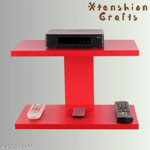 Wooden Double Layer Wall Shelves For Home, Red