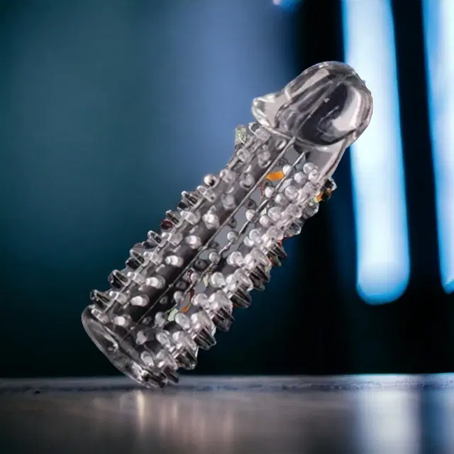 Crystal Dotted Reusable Condom for Men, Transparent, Pack of 1