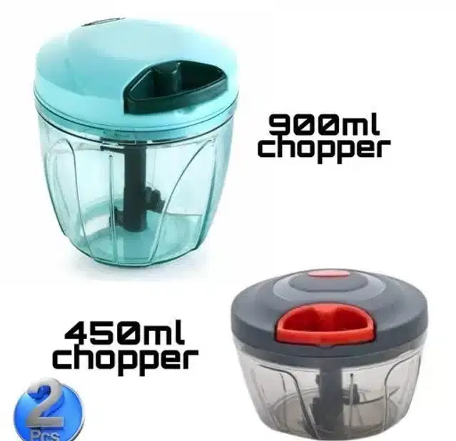 Manual Vegetable Choppers, Pack of 2, Multicolor