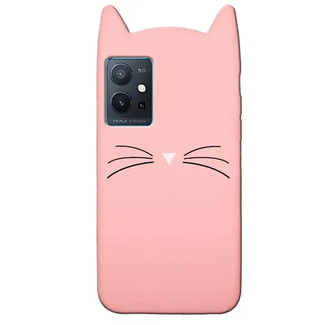 Rubber Mobile Back Cover for IQOO Z6 5G (Pink)