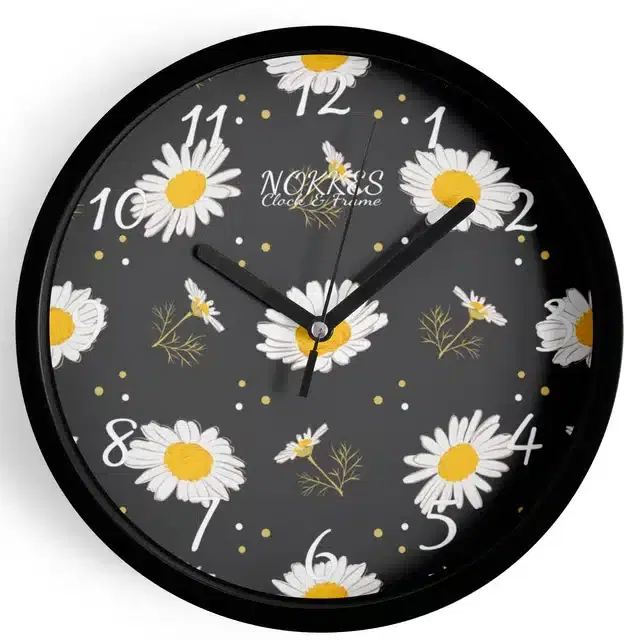 Plastic Printed Wall Clock, Multicolor, 7 Inches