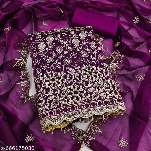Embroidered Punjabi/All Over Suits for Women (Multicolor, 6.05 meter (M)