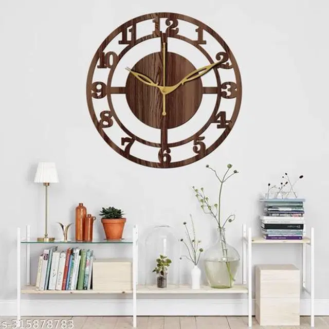 Wooden Wall Clock, Brown