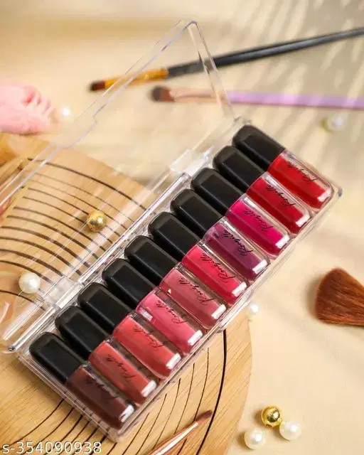 Ronzille Long Lasting Waterproof Non Transfer Liquid Matte Lipstick, Set of 10