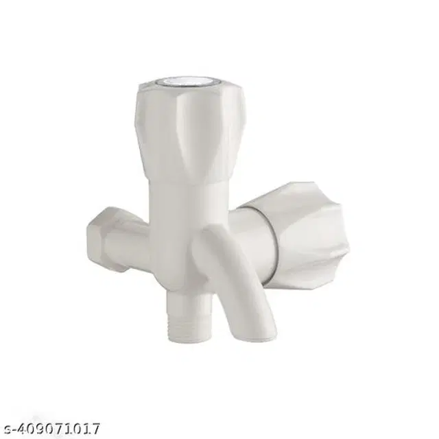 Plastic 2 in 1 Bib Cock Tap, White
