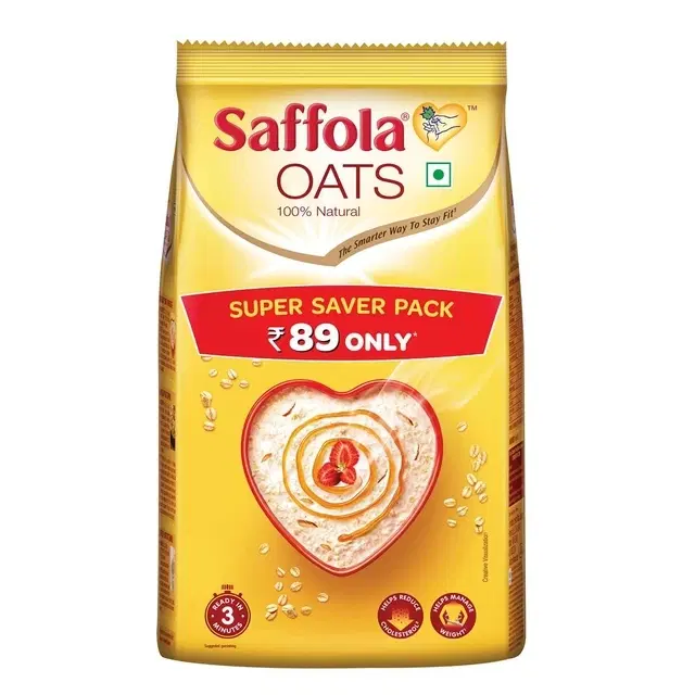 Saffola Rolled Oats 100% Natural 460 g