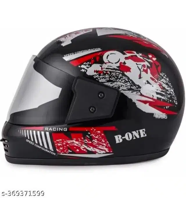 Full Face Helmet for Men & Women, Black & Red