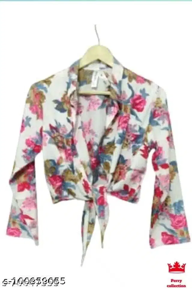 Cotton Blend Printed Shrug for Women (Multicolor, M)