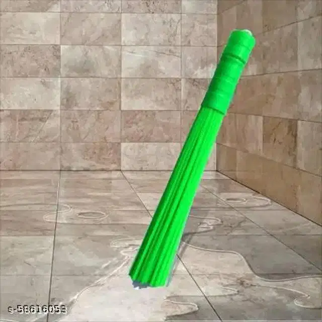 Plastic Fancy Broom, Green