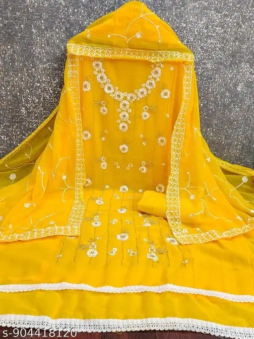 Georgette Punjabi/All Over Suits for Women (6.65 meter (XXL)