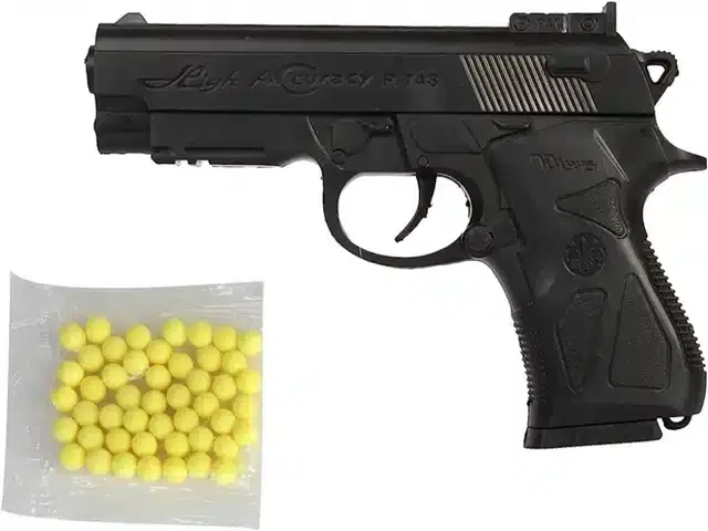 Plastic Gun Toys with 60 Pcs Bullets for Kids, Black & Yellow