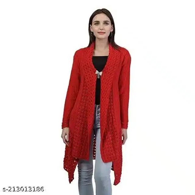 Winter Shrug for Women (Red, L)