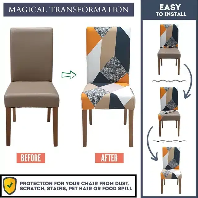 Polycotton Chair Cover, Multicolor, Pack of 6