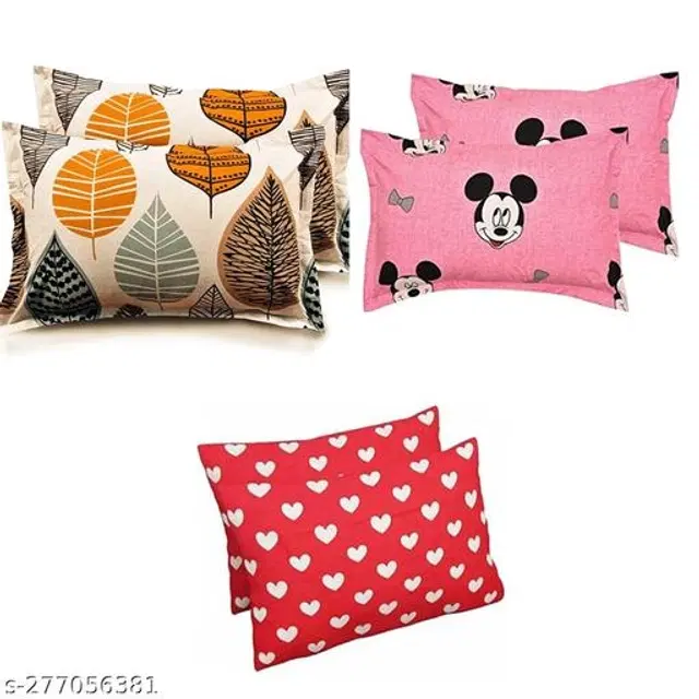 Cotton Pillow Covers, Multicolor, 17x27 inches, Pack of 6