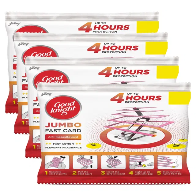 Good Knight Jumbo Fast Card 10X4 (Pack of 4)