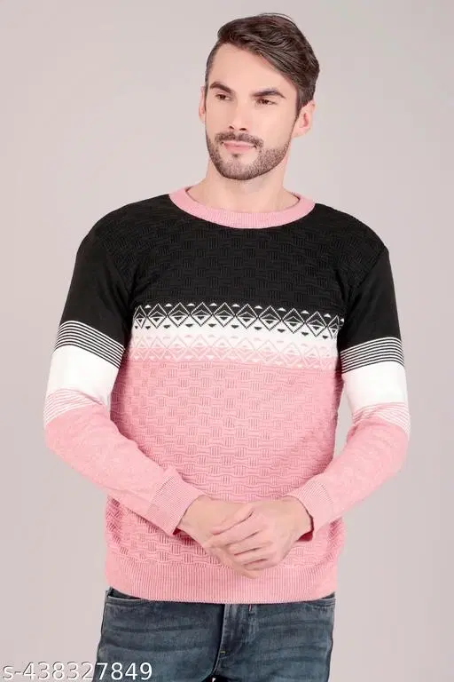 Full Sleeves Sweater for Men (Multicolor, L)