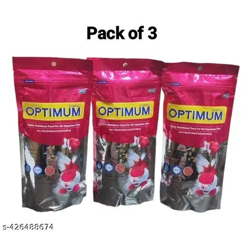 Optimum Highly Nutritious Fish Food For All Aquarium Fish, 100 g, Pack of 3