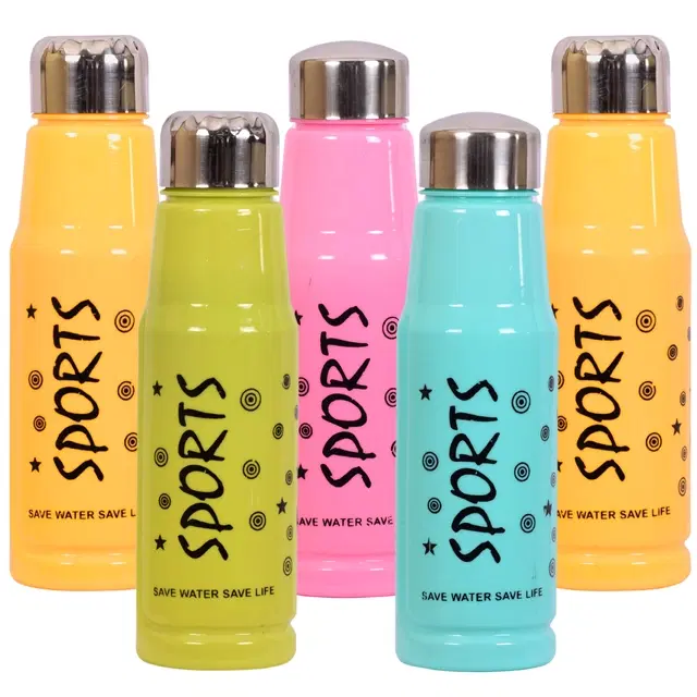 Plastic Fridge Water Bottles, Multicolor, 500 ml, Pack of 5