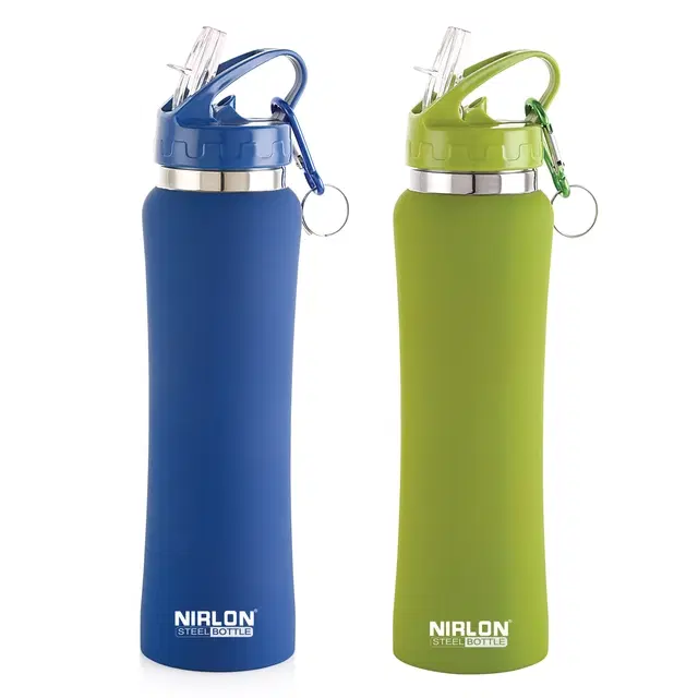 Nirlon Stainless Steel Sipper Water Bottle, Multicolor, 750 ml, Pack of 2