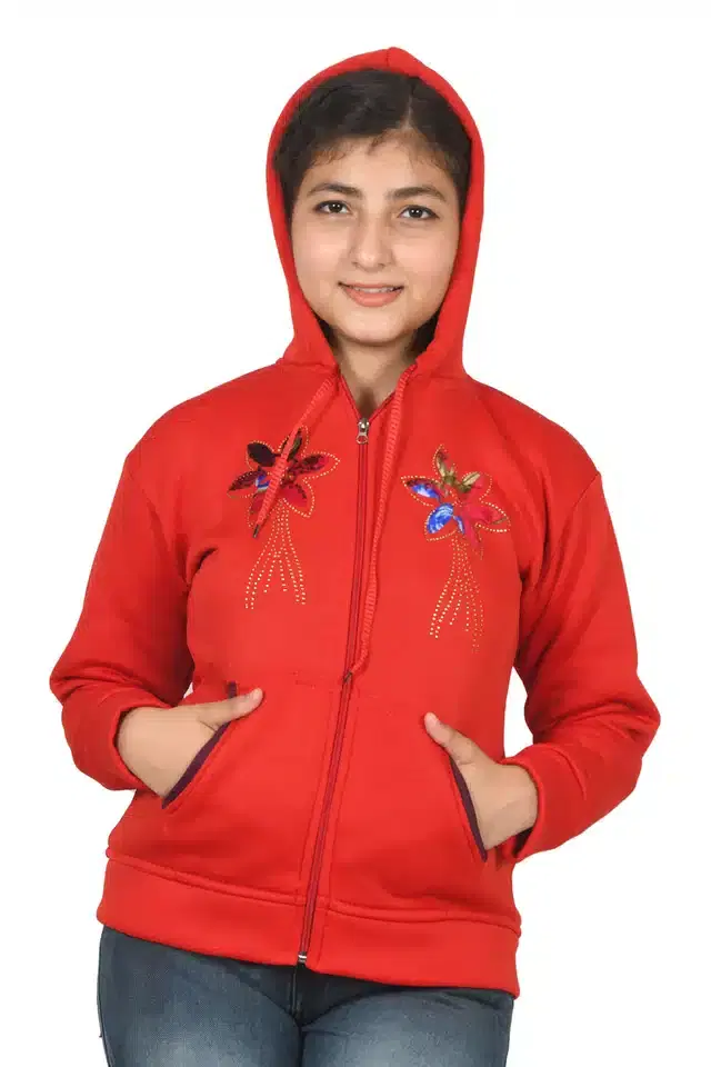 Full Sleeves Hoodies for Women (Red, S)