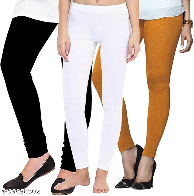 Cotton Legging For Women, Multicolour, (Pack Of 3)