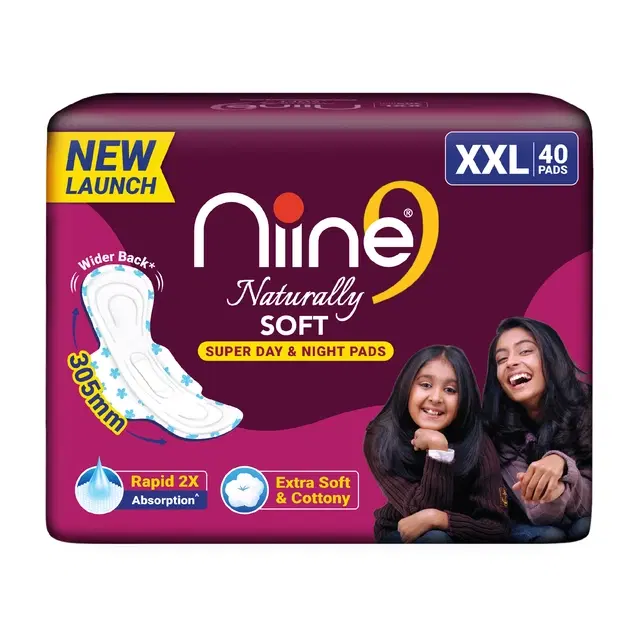 Niine Naturally Soft Day & Night Pads (XXL) - 40 Pcs