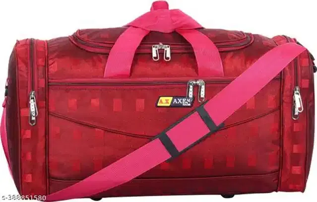 Polyester Trolley Duffel Bag for Men & Women, Red