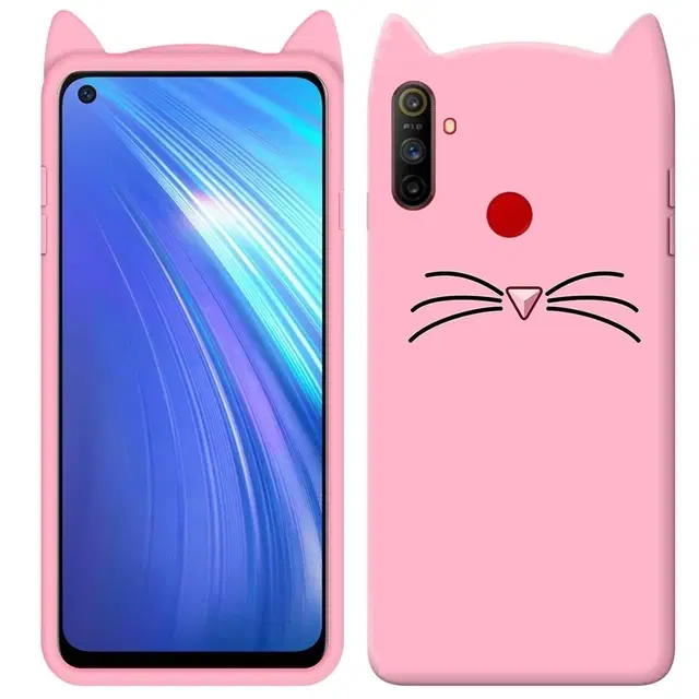 Silicone Mobile Back Cover for Realme RMX2027 / Realme_C3 (Pink)