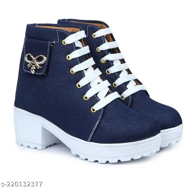 Boots for Women (Navy Blue & White, 3)