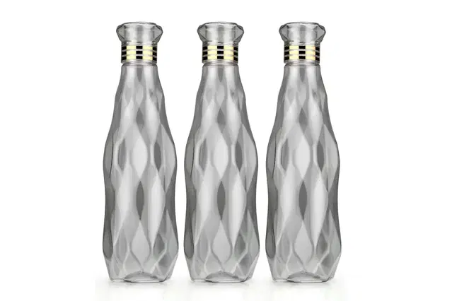 Plastic Water Bottles, Multicolor, 1000 ml, Pack of 3