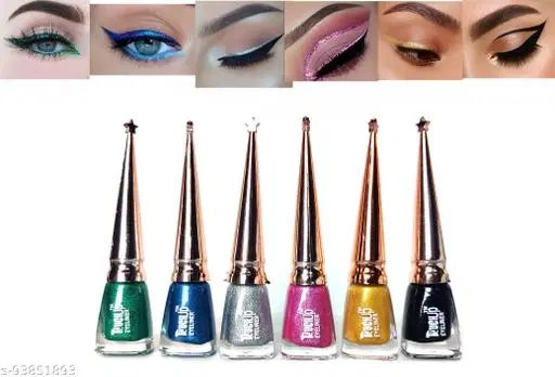 Touchup Smudge Proof Glitter Liquid Eyeliner Set Of 6, 29 ml