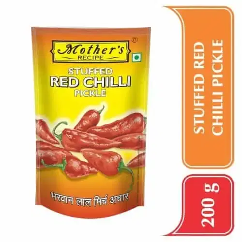Mother's Recipe Stuffed Red Chilli Pickle 200 g (Pouch)