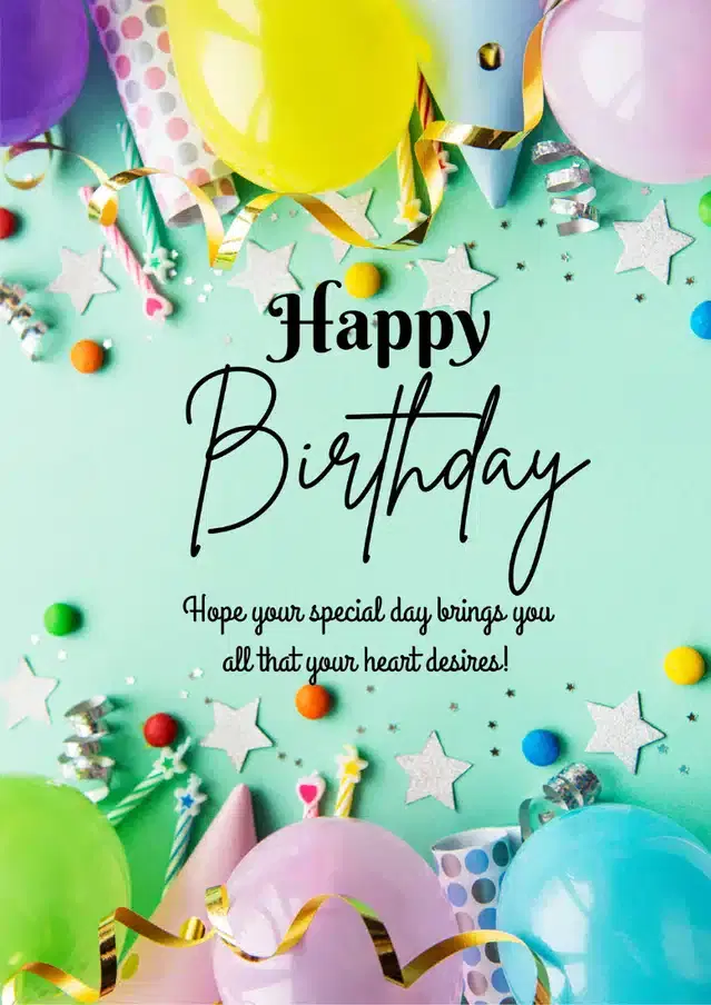 Birthday Greeting Card, Multicolor