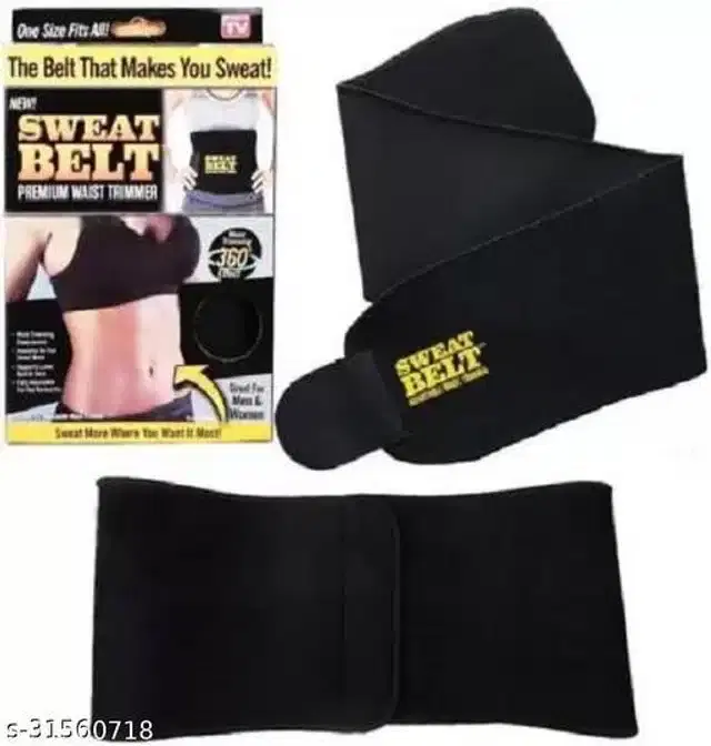 Sweat Belt for Unisex, Black, Free Size