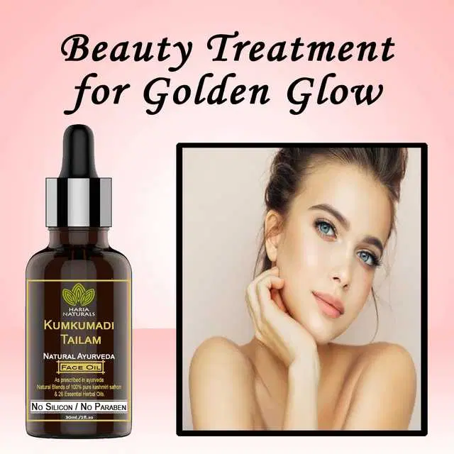 Haria Naturals Pure Kumkumadi Tailam For Radiant Skin For Brightens, Healthy & Glowing Skin 30 ml, B-15234