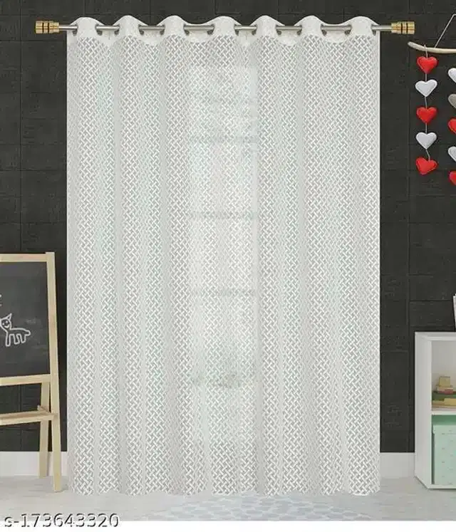 Curtains for Door, White, 5 Feet, Pack of 2