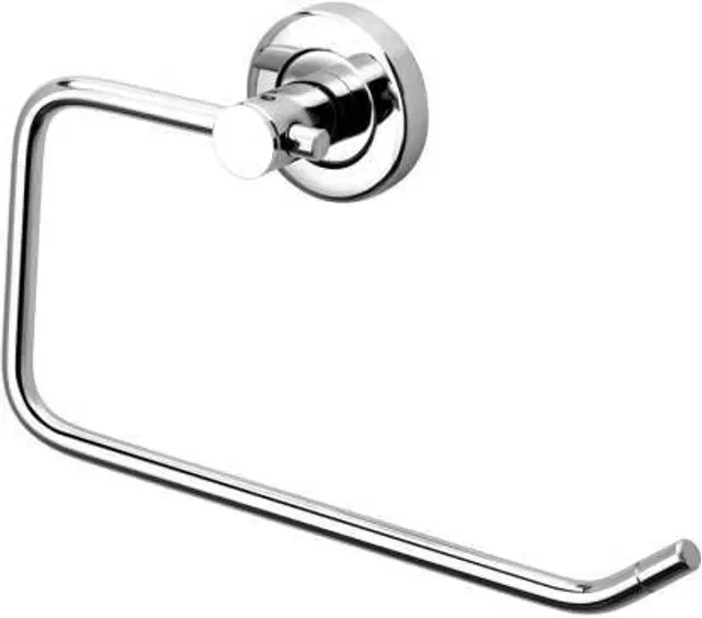Stainless Steel Multipurpose Towel Ring with Wall Flange, Silver, Set of 1