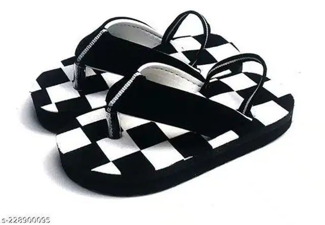 Flip Flops for Kids (Black & White, 1.5-2 Years)