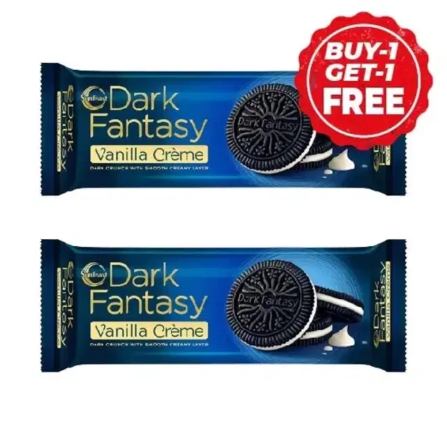 Sunfeast Dark Fantasy Biscuit Vanilla Creme 2X79 g (Buy 1 Get 1 Free)