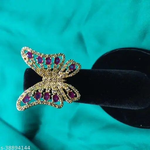 Elegant Finger Ring for Women (Blue, Free Size)