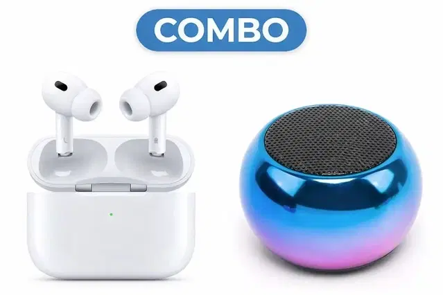Combo of Mini Speaker and Airpod