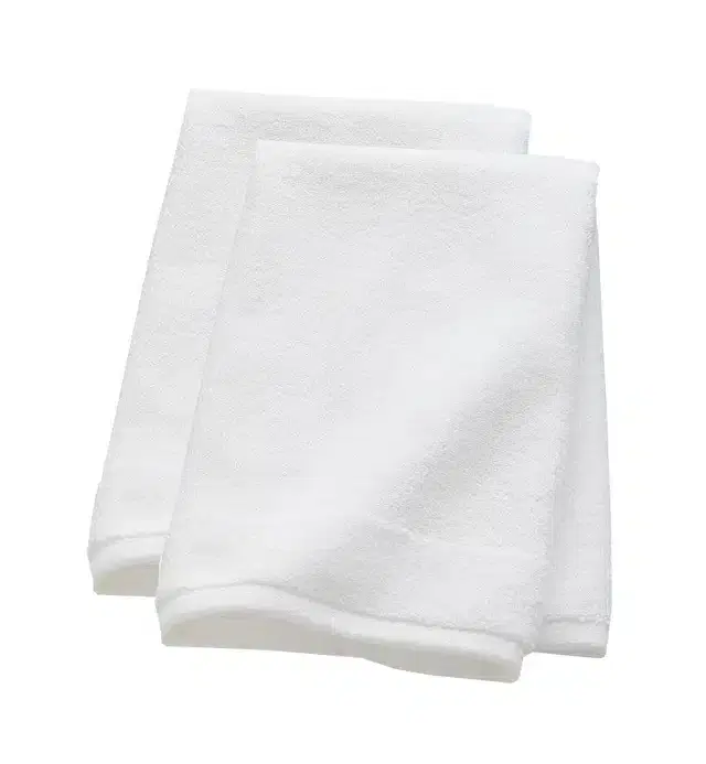 Cotton Hand & Face Towels, White, Pack of 2, 22x13 inches